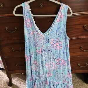 Lilly Pulitzer Blue and Pink Floral Dress